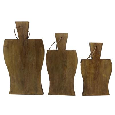 Snijplanken - Naturel - Mangohout - Set van 3 40x22x2/34x17x2/29x17x2 cm