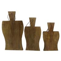 Snijplanken - Naturel - Mangohout - Set van 3 40x22x2/34x17x2/29x17x2 cm
