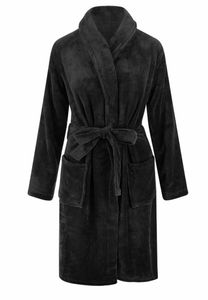 Zwarte badjas fleece - unisex-l/xl