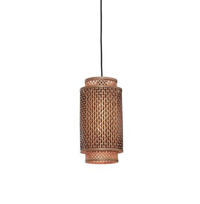 Hanglamp Bhutan - Bamboe/Zwart - Ø18x35cm