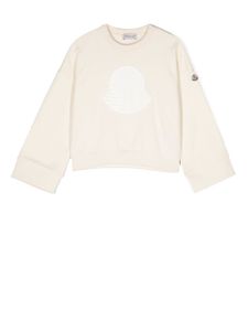 Moncler Enfant sweat en coton à patch logo - Tons neutres