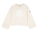 Moncler Enfant sweat en coton à patch logo - Tons neutres - thumbnail