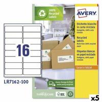 Printerlabels Avery LR7162 Wit 100 Lakens 99,1 x 33,9 mm (5 Stuks) Printerlabels Avery LR7162 Wit 100 Lakens 99,1 x 33,9 mm (5 Stuks)