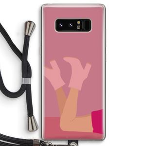 Pink boots: Samsung Galaxy Note 8 Transparant Hoesje met koord