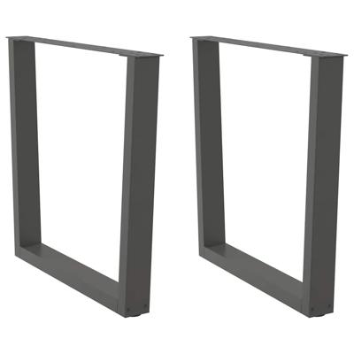 Eettafelpoten 2 st V-vormig 80x(72-73,3) cm staal antraciet