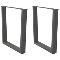Eettafelpoten 2 st V-vormig 80x(72-73,3) cm staal antraciet