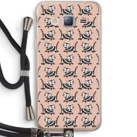 Zwarte poes: Samsung Galaxy J3 (2016) Transparant Hoesje met koord