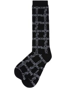 JW Anderson chaussettes à logo en intarsia - Noir