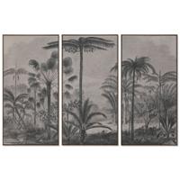 Set van 3 Schilderijen Home ESPRIT Bruin Zwart Palmen 180 x 4 x 120 cm (3 Onderdelen)