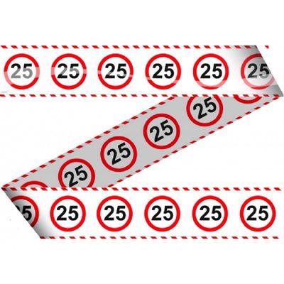 2x stuks markeerlinten/afzetlinten 25 jaar versiering met stopbord 15 meter 2x stuks markeerlinten/afzetlinten 25 jaar versiering met stopbord 15 meter