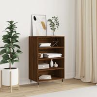 Hoge kast 57x35x90 cm bewerkt hout bruin eikenkleur - thumbnail