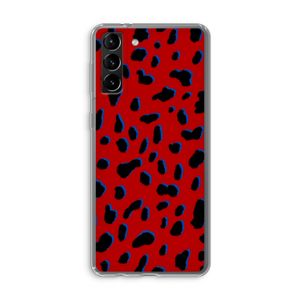 Red Leopard: Samsung Galaxy S21 Plus Transparant Hoesje