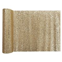 Kerst thema tafelloper op rol - goud glitter - 28 x 300 cm - polyester