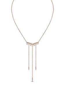 Yoko London collier Trend en or rose 18ct pavé de diamants