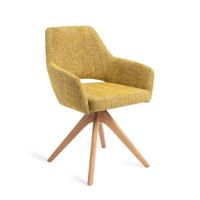 Jesper Home Eetkamerstoel 'Yanai' Revolve Oak Natural, kleur Lemon Lines