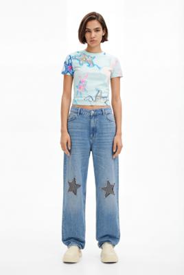 Spijkerbroek met detail van sterren Collina Strada - BLUE - XS