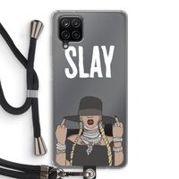 Slay All Day: Samsung Galaxy A12 Transparant Hoesje met koord