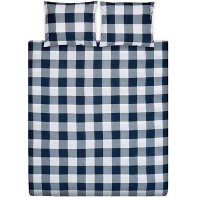 Ten Cate Katoenen Eenpersoons Dekbedovertrek 140x200/220 cm Milo Marine Blauw/Wit