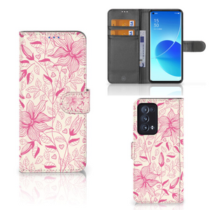 OPPO Reno 6 Pro Plus 5G Hoesje Pink Flowers