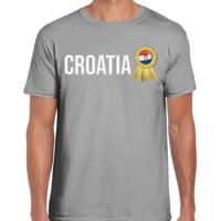 Verkleed T-shirt voor heren - Croatia - grijs - voetbal supporter - themafeest - Kroatie