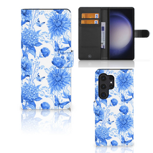 Hoesje voor Samsung Galaxy S24 Ultra Flowers Blue
