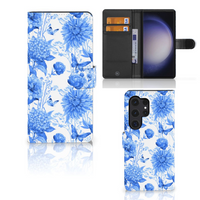 Hoesje voor Samsung Galaxy S24 Ultra Flowers Blue - thumbnail