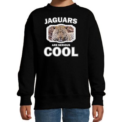 Dieren jaguar sweater zwart kinderen - jaguars are cool trui jongens en meisjes Dieren jaguar sweater zwart kinderen - jaguars are cool trui jongens en meisjes