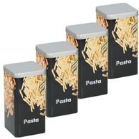 4x Metalen pasta/macaroni voorraadblikken/voorraadbussen 2000 ml