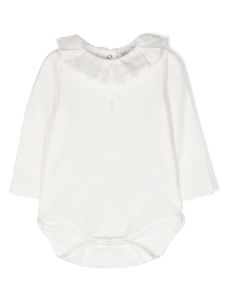 Patachou chemise en coton à col volanté - Blanc