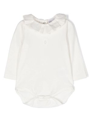 Patachou chemise en coton à col volanté - Blanc