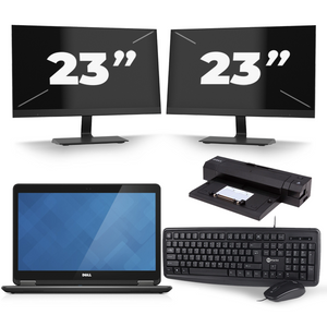 Dell Latitude E7440 - Intel Core i5-4e Generatie - 14 inch - 8GB RAM - 240GB SSD - Windows 11 + 2x 23 inch Monitor