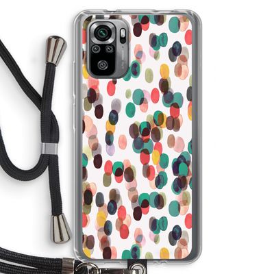 Tropical Dots: Xiaomi Redmi Note 10S Transparant Hoesje met koord