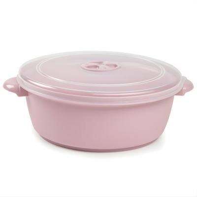 Plasticforte Magnetronschaal met deksel/ventiel - 2L - lichtroze - kunststof - BPA vrij Plasticforte Magnetronschaal met deksel/ventiel - 2L - lichtroze - kunststof - BPA vrij