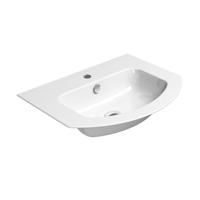 Gebogen Keramiek Wastafel Sapho Pura 62x48 cm Wit ExtraGlaze