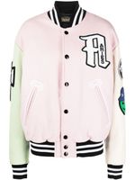 Aries veste teddy colour block à patch logo - Rose