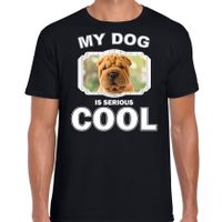 Honden liefhebber shirt Shar pei my dog is serious cool zwart voor heren - thumbnail