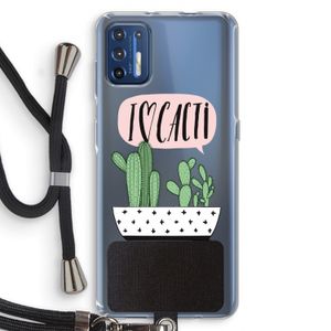 I love cacti: Motorola Moto G9 Plus Transparant Hoesje met koord