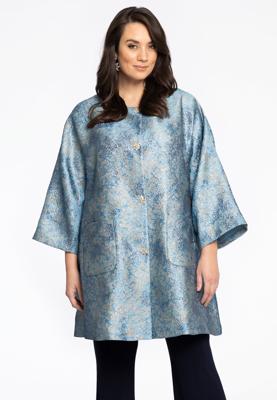 Yoek Jacket Brocade | Blauw | Maat 54/56