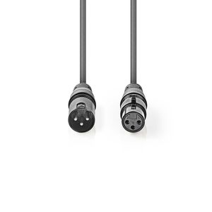 Nedis DMX-Adapterkabel | XLR 3-Pins Male naar XLR 3-Pins Female | 20 m | 1 stuks - COTG15012GY200 COTG15012GY200