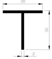 T-profiel alu brute 30x30x2mm