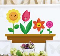 Sticker tekening familie bloemen - thumbnail