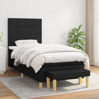 Boxspring met matras stof zwart 90x190 cm