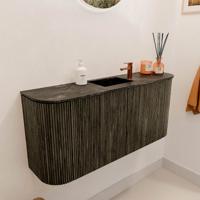 Toiletmeubel Mondiaz Joya Dlux | 93.2 cm | Meubelkleur Shadow | Faye wastafel Lava Wasbak Midden | 1 kraangat