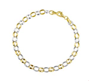 Armband Jasseron geel-en witgoud 4,7 mm 19 cm