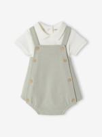 Babyset 2-delige bloomer body saliegroen