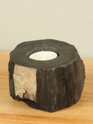 Waxinelichtje versteend hout nr. 25
