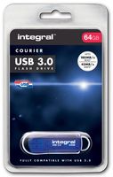 Integral 64GB USB3.0 DRIVE COURIER BLUE UP TO R-100 W-30 MBS USB flash drive USB Type-A 3.2 Gen 1 (3.1 Gen 1) Blauw, Zilver - thumbnail