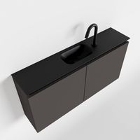 Toiletmeubel Mondiaz Ture | 100 cm | Meubelkleur Dark grey | Eden wastafel Urban Midden | 1 kraangat