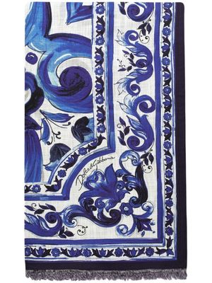 Dolce & Gabbana serviette de bain Blu Mediterraneo (180cm x 120cm) - Bleu