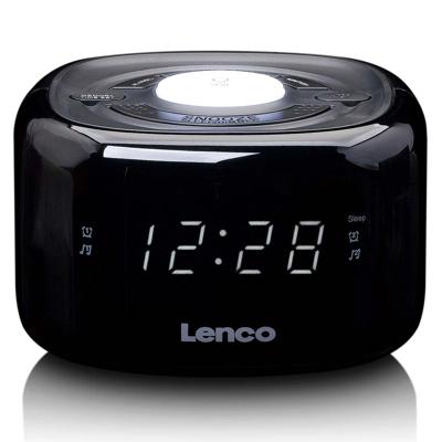 LENCO CR-12BK - FM Wekkerradio met nachtlamp - Zwart